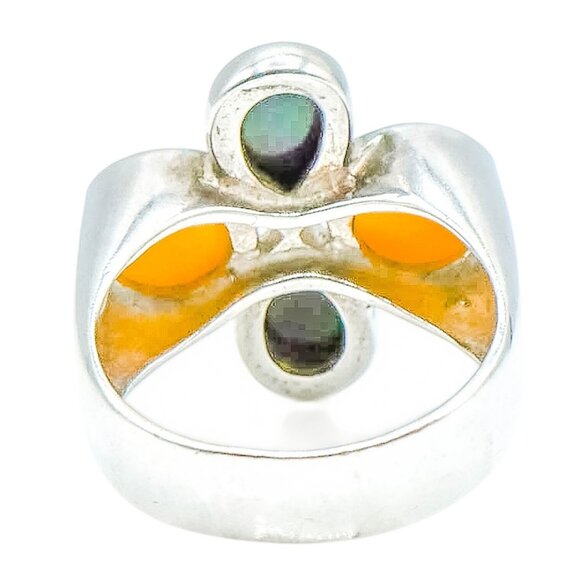 Baltic & Butterscotch Amber Sterling Silver Statement Ring Size 9 - Picture 3 of 6